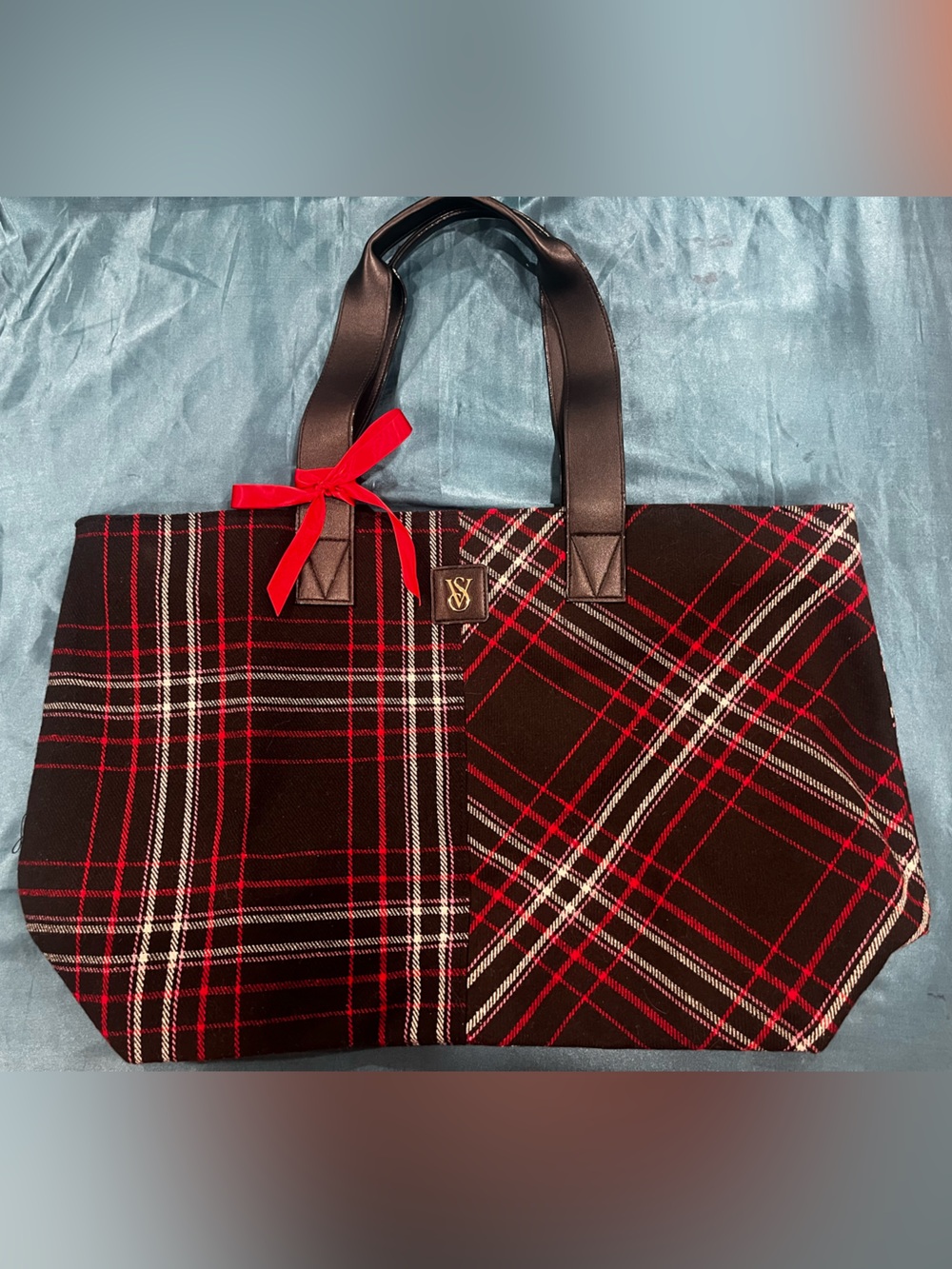 Plaid Victoria’s Secret Scroll Tote Bag